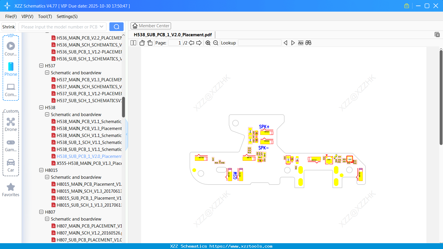Infinix H538_SUB_PCB_1_V2.0_Placement